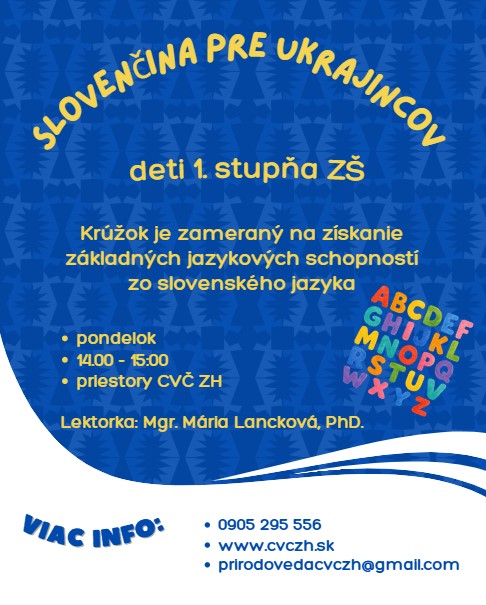 Plagát: Slovenčina pre Ukrajincov – I. stupeň ZŠ