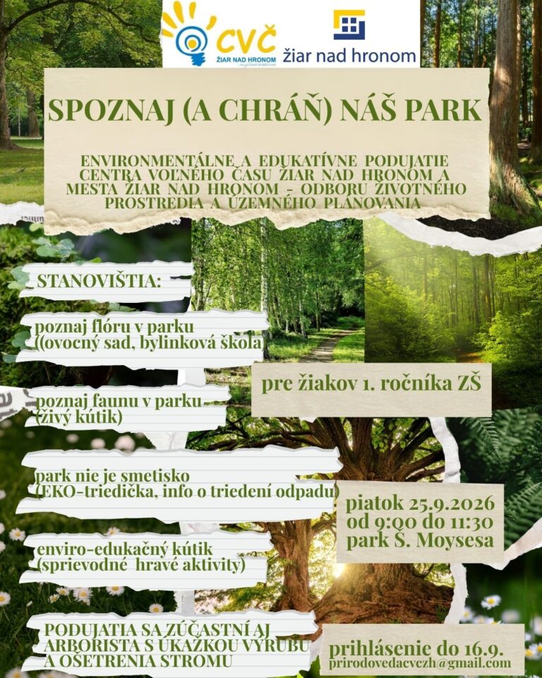 Plagát – Spoznaj (a chráň) náš park