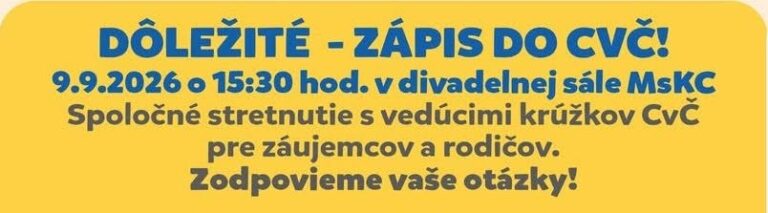 Plagát – Stretnutie s rodičmi ohľadom krúžkov
