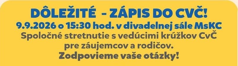Plagát: Stretnutie s rodičmi ohľadom krúžkov