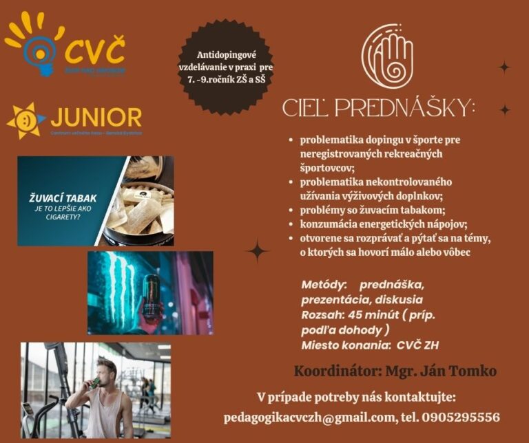Plagát – Antidopingové vzdelávanie v praxi